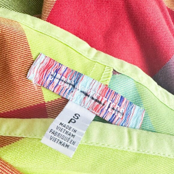 BDG Urban Outfitters Janelle Printed Plaid Red Green Midi Skirt S - Picture 6 of 7